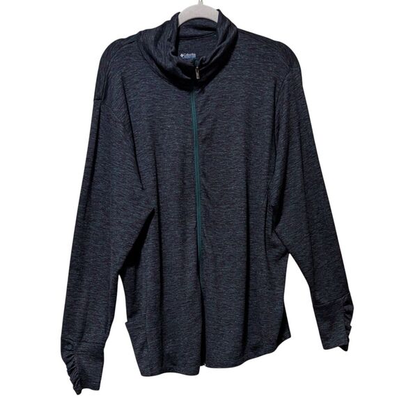 Columbia heathered zip front jacket women's size 2X athleisure moody long sleeve - Picture 1 of 10